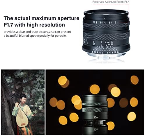 Astrhori 50mm f2.0 Lente principal manual de quadro completo F2.0 com efeito de desfoque e slot de filtro compatível com câmera
