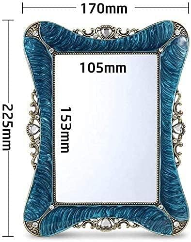 Espelho de espelho pequeno gbyj, espelho de desktop metal de estilo europeu, espelho de maquiagem de espelho de vaidade de lado