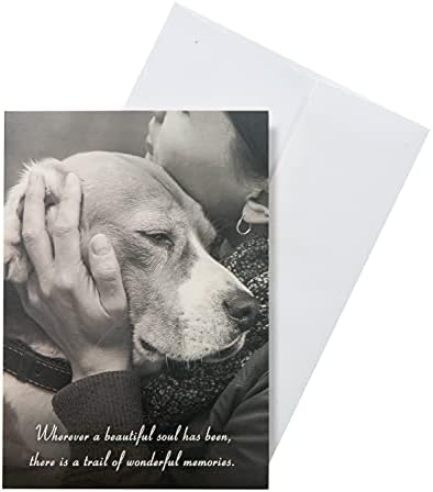 Dog Speak onde quer que seja uma bela alma, há um rastro de lembranças maravilhosas - Cartão de simpatia por perda de animais