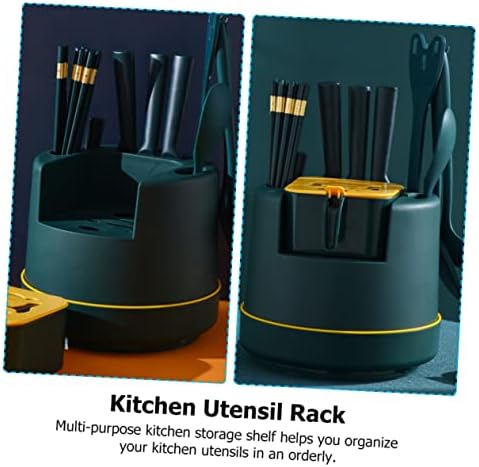 Holibanna 1 Definir pauzinhos rotativos de suporte de cozinha de cozinha rack pp verde para girar os pauzinhos de recipiente
