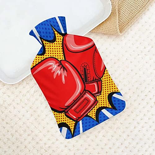 Luvas de boxe garrafa de água quente com tampa macia bolsa de água quente para os pés da mão pescoço ombro mais quente