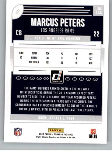 2018 Donruss Football 144 Marcus Peters Los Angeles Rams NFL Official NFL Trading Card