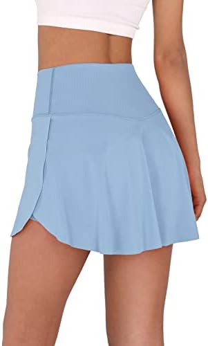 Crossover feminino Ododos Saias de tênis 2-em-1 com bolsos, skorts de golfe atlético para esportes de treino casual