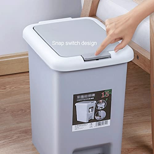 Lixo de pedal de passo com tampa ， lixo retangular de lixo de mola ， lixo de lixo plástico grande para banheiro sala de estar cozinha latas de lixo de cozinha