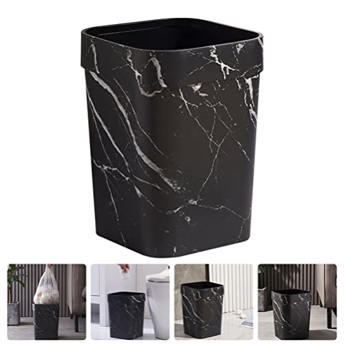 Zerodeko Black Banheiro Decoração Lixo de mármore pode desperdício de cesta: pequeno lixo lixo lixo de lixo recipiente de