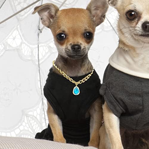 Giligege Gold Chain Collar Colar Colar Colar Metal Cuban Link para cães médios e grandes animais de estimação Priação