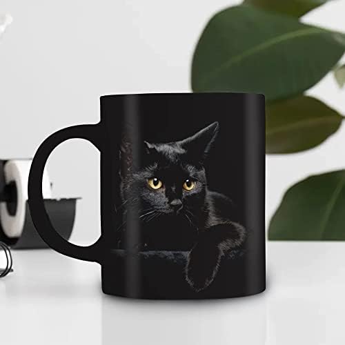 Cat preto - caneca de café engraçado de cerâmica - Presente de amante de gato perfeito - presente fofo - ótimo aniversário