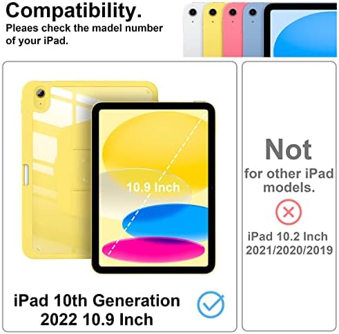 Supveco iPad 10ª geração 2022 Case com porta -lápis -, estojo de fólio premium com ângulos de visualização flexíveis para Apple
