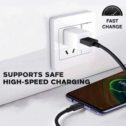 IHIP 3 pés PVC preto tipo C para Tipo C Cabo acabamento de borracha Bend Bend Certified - Cabo Android Charger para