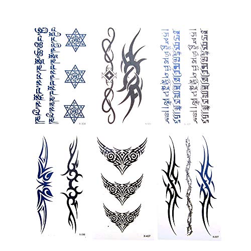 Powertrc Tattoos temporários para adultos crianças homens e mulheres | 18 folhas de designs de tatuagem temporária exclusivos
