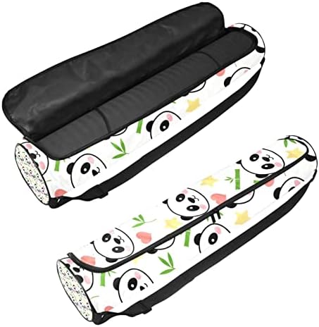 Bolsa de tapete de ioga ratgdn, fofo panda padrão exercício de ioga transportadora de tape