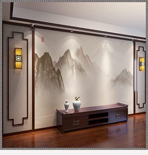 Gtzxhnm murais grandes para paredes - paisagem de estilo chinês decoração de imagem de parede 4d cenário de montanha natural