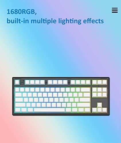 Kit DIY do teclado para jogos LGBN, 87 teclas de teclado mecânico modular RGB, 80% TKL, USB C Wired, Hot-Swap & Customizable Software suportado rosa translúcido