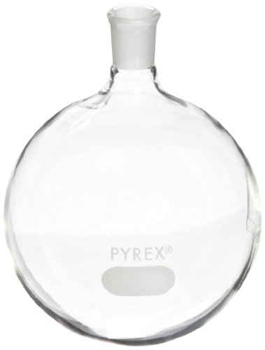 Corning Pyrex Borossilicate Glass Bottom Borno de vidro curto Faixa de ebulição com articulação de 14/20 para o declínio, capacidade de 100 ml