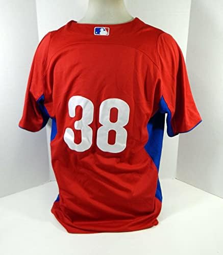 2011-13 Philadelphia Phillies 38 Game usou Red Jersey ST BP 48 47 - Jogo usado MLB Jerseys