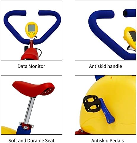 Diversão e fitness Kids exercitam equipamentos de bicicleta, bicicleta estacionária infantil de bicicleta de exercício