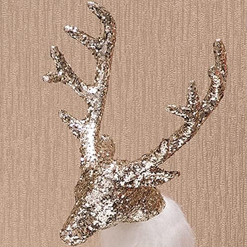Figuras de rena de férias de veado de Natal deitada sentada em ouro Glitter Glitter Interior Decorativo Ornamentos de Natal para
