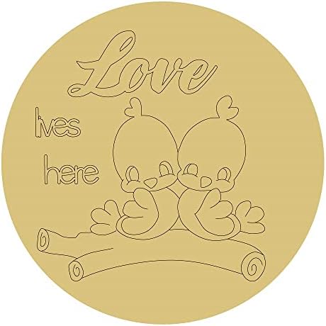 Love Lives aqui Design Linha Cutout Home Decor Kids Room Mdf Shape Canvas Style 1 Art 1