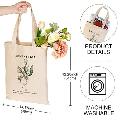 Sacos de bolsas da Bíblia Bolsas de flores Para mulheres Cotton Cotton Bag bolsa estética Presentes cristãos Mulheres sacolas de supermercado reutilizáveis