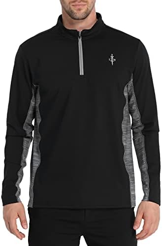 Pullover de golfe com zíper do trimestre de LRD para homens 1/4 zip de manga comprida camisas de golfe