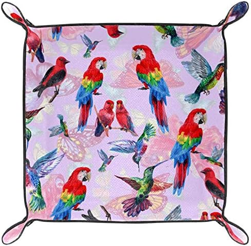 Lyetny Hummingbird Watercolor Parrots Pintura Organizador Bandejas Caixa de armazenamento Caddy Caddy Bandejas de desktop