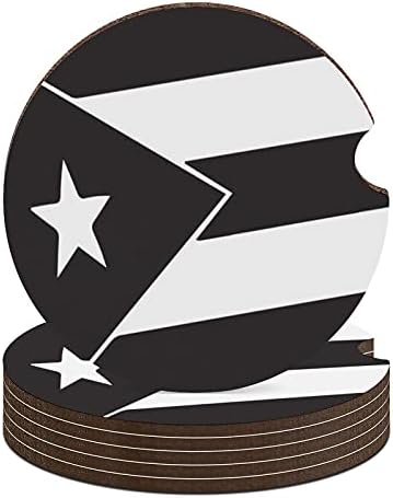Bandeira preta de Porto Rico Principais montanhas -russas absorventes bebidas de copo de copo para homens mulheres