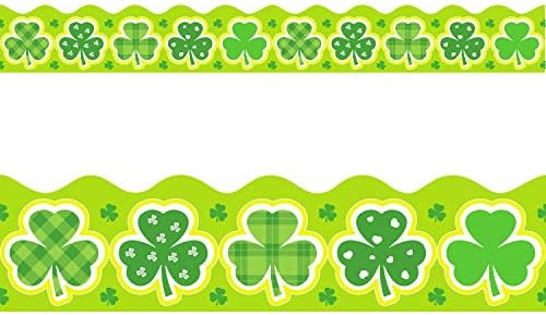 Bordra de Boletim Shamrock para St Patricks Day Decoration 3 em x 36 pés