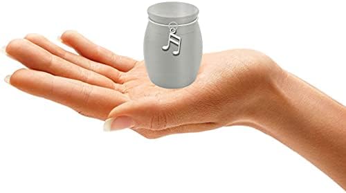 Pequeno mini cremação cremains de contêiner jar frasco para músico escovados aço inoxidável cremação urna funerária com nota