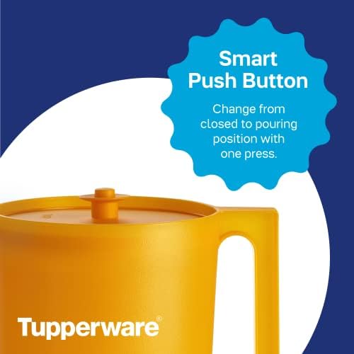 Tupperware Brand Impressions Pinger clássico arremessador com tampa, mamão - 1 galão - lava -louças Safe & BPA Free - Mess, sem bagunça, arremessadora de plástico reutilizável - Capacidade extra grande