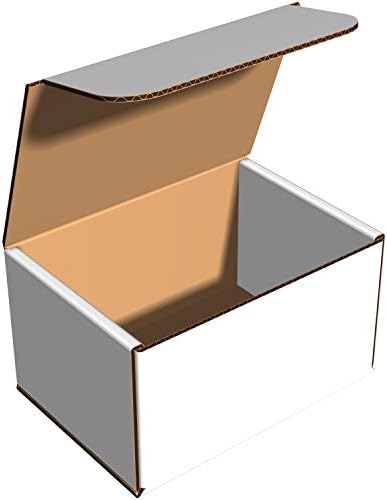Caixa de envio de papelão branco - pacote de 50, 7 x 5 x 4 polegadas, caixa branca e corrugada
