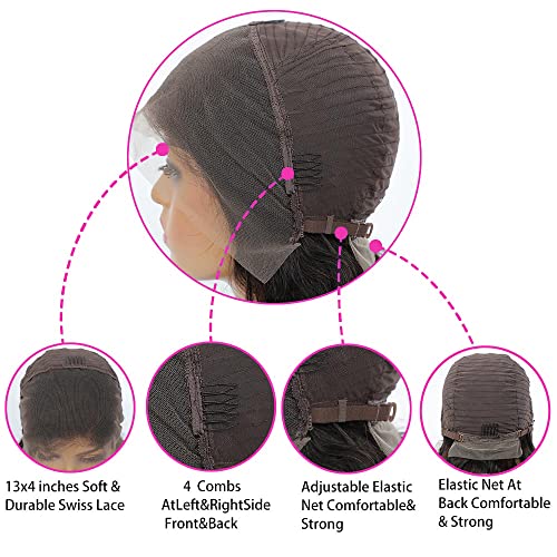 Wig Bob Short Straight 13x4 Frontal Human Hair Wigs para Mulheres Negras pré -arrancadas Transparente Lace Frontal Wig Wig Brazilian