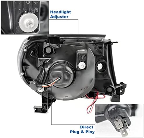ZMAUTOPTS LED TUBE PROJECTOR DO PROJETOR DE BLACK C/6.25 DRL branco compatível com 2005-2011 Toyota Tacoma