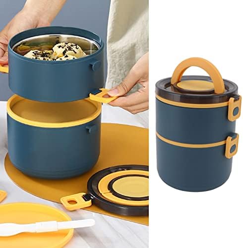 Caixa de bento isolada de Chiciris, 2 camadas de aço inoxidável Bento Bento Box empilhável Lunhana recipiente de alimentos
