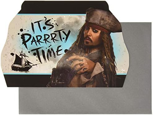 Disney Pirates of the Caribbean Postcard Invitations, Favor do Partido, 8 ct.
