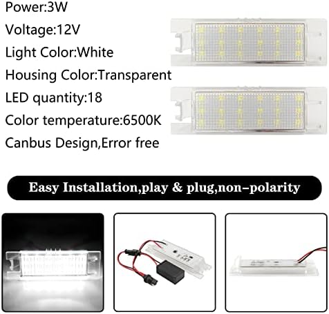 ALI2 2pcs Placa LED Placa Luz traseira Luz de montagem Luz de luz Substituição para Chevrolet Camaro Malibu Limited Volt Alfa