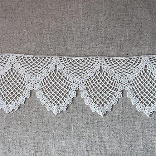 1yard broderie anglaise algodão renda crochê acabamento de 7,5 cm de abacaxi