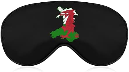 Mapa de bandeira galesa Máscara do sono O olho de capa noturna para homens bloqueia a luz para a tira ajustável