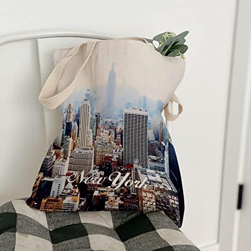 New York Canvas Bag City Home Fold Shop Bag enorme bolsa de presente amigável para o meio