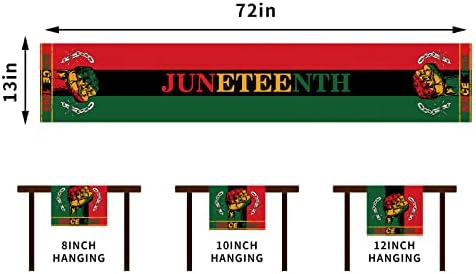 RVsticty Linen Juneteenth Runner Juneteenth Tloth Tolera Afro-American Liberdade Dia Decorações de Libertação Negra e suprimentos para cozinha em casa-13 × 72 '' ''