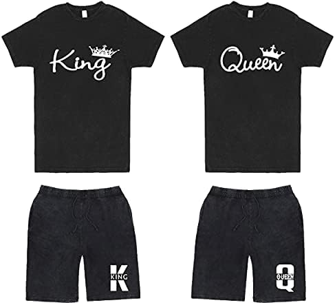 Camisa King and Queen Combating and Short Set - King Queen Tee & Track Shorts