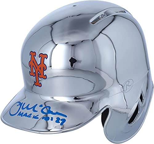 James McCann New York Mets autografou o capacete Chrome Mini Batting - Capacetes MLB autografados