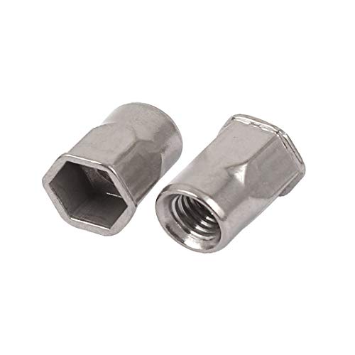 NOVO LON0167 M6 A inoxão de aço HEX HEX PLAT RELECIÁVEL EFICAÇÃO CABEÇA DE CABEÇA NOTSER DE NUTSER T-T 50PCS