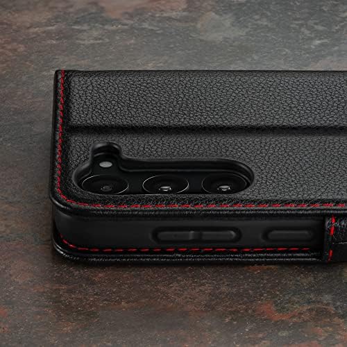 Torro Case Compatível com Samsung Galaxy S23 5G - Caixa de carteira de couro premium com slots de kickstand e cartas