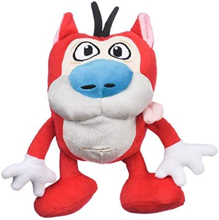 Nickelodeon for Pets Ren & Stimpy 9 polegadas Stimpy Plush Dog Toy | Brinquedos de cachorro macios e macios da série de TV Nickelodeon