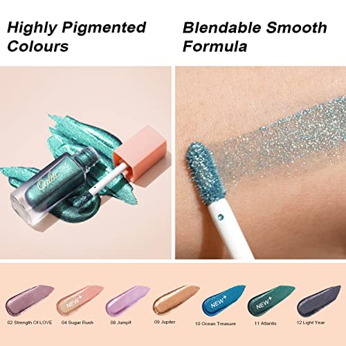 Oulac Clear Diamond Liquid Eyeshadow Glitter Syheshadow | Eyeliner líquido maquiagem dos olhos do Shimmer | Fórmula hidratante