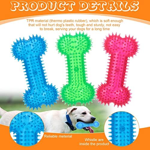 16 PCs Dog Toys Squeays Set Spikey Dog Chew Toys para dentição Bolas de cachorro chiados