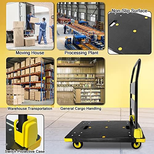 Plataforma Carrinho de caminhão 1000 libras Chinco Star dobrável Push Cart Dolly Portátil Moving Dolly Carrinho com 360 ° Rodas 5 ''