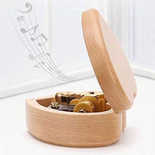 WPYYI Coração em forma de coração Vintage Mecanismo esculpido Caixa musical Wind Up Music Box Presente