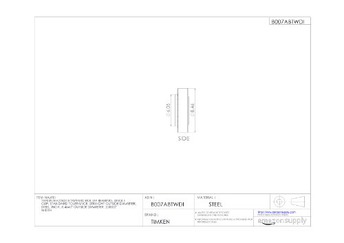 Timken hh224314 rolamento cônico, copo único, tolerância padrão, diâmetro externo reto, aço, polegada, 8,4640 diâmetro