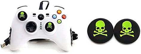 Caps de tampa de garra de gargalhotas de tampa do polegar de silicone tampa de tampa de tampas para PS4 Xbox One PS3 Xbox 360 PS2 Controladores de jogo - 4 x crânio verde